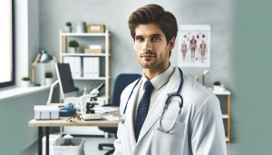 lekarz androlog w gabinecie lekarskim