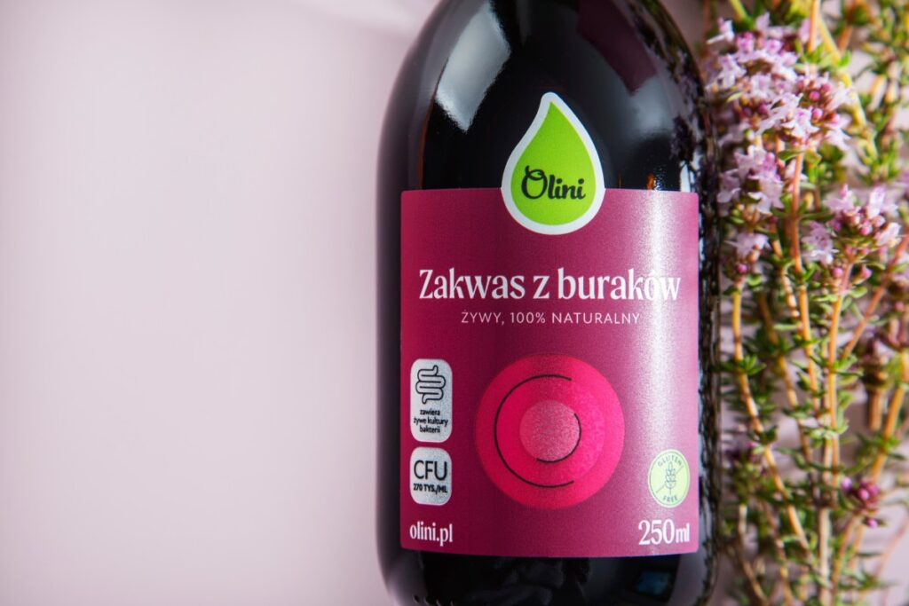 butelka zakwasu z buraków od olini