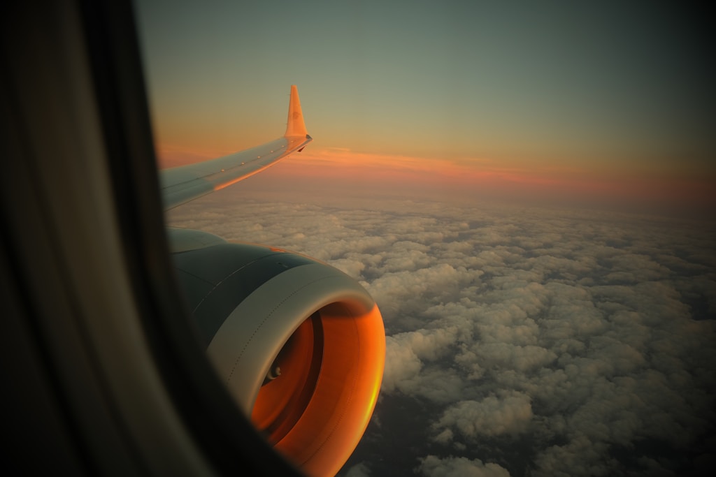widok z okna samolotu