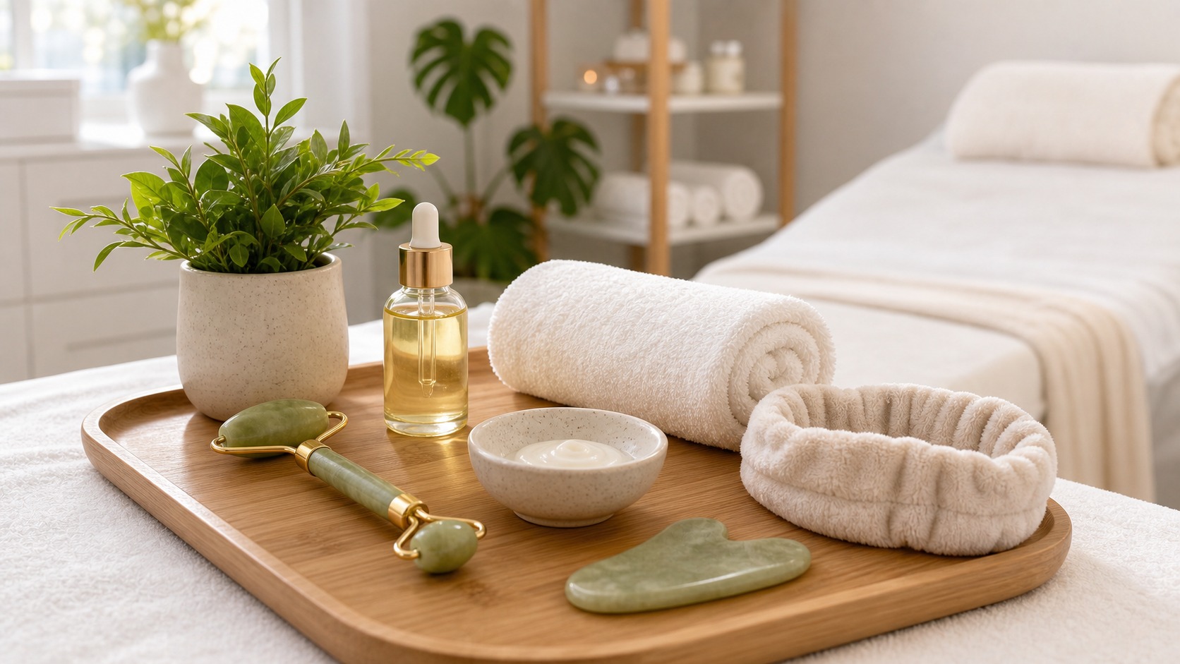 Akcesoria do masażu twarzy w gabinecie kosmetycznym