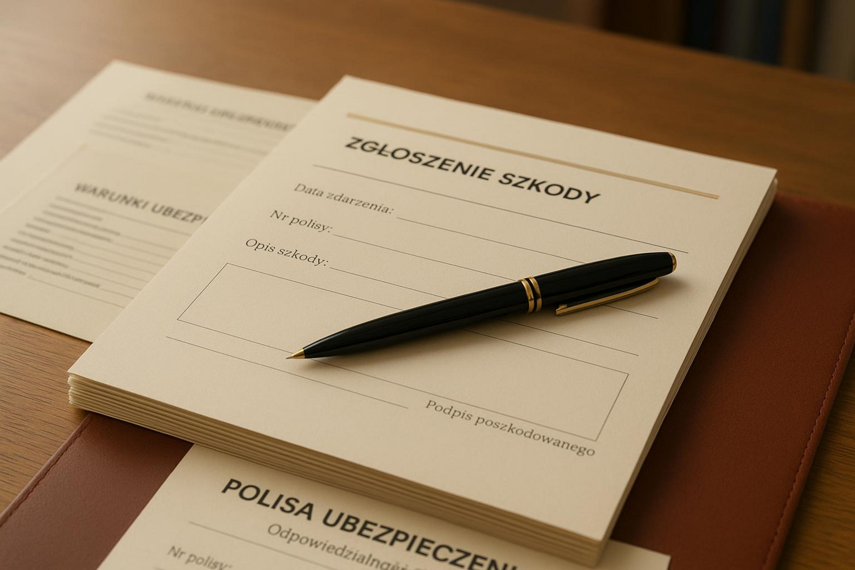 Formularz zgłoszenia szkody i polisa ubezpieczeniowa – odszkodowanie za uszczerbek na zdrowiu