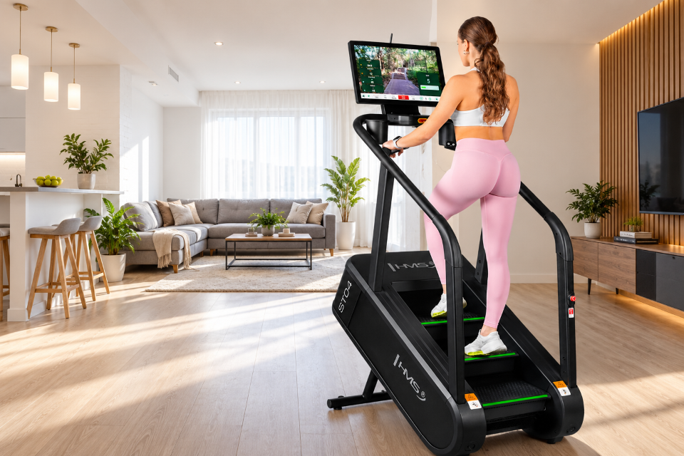 Alt tekst: Mężczyzna ćwiczący na orbitreku podczas treningu cardio na siłowni. Nazwa pliku: trening-na-orbitreku.jpg Alt tekst: Kobieta ćwicząca na orbitreku w profesjonalnie wyposażonej siłowni. Nazwa pliku: orbitrek-do-cwiczen.jpg Alt tekst: Kobieta trenująca na schodach treningowych w domowej siłowni.